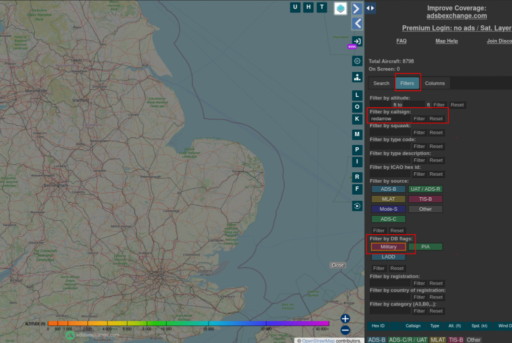Red Arrows live tracking on ADS-B Exchange