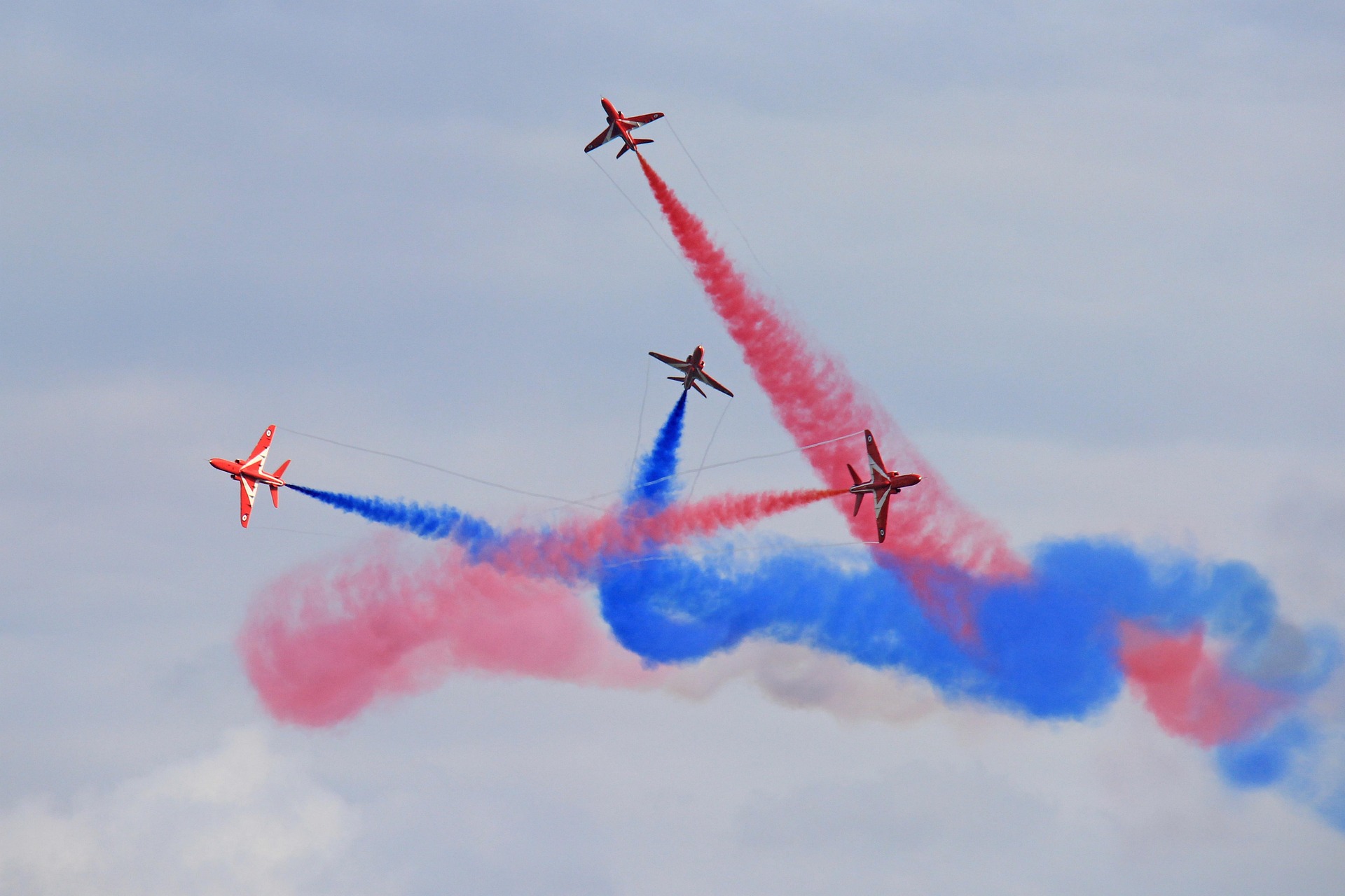 Red Arrows smoke and precision flying
